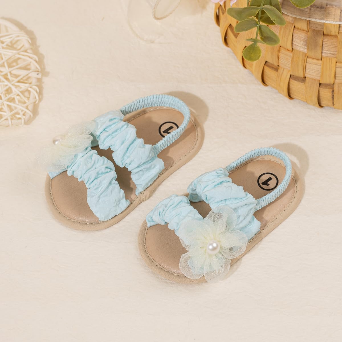 Meckior Infant Baby Girls Boys Summer Sandals Open Toe Lace Princess Dress Wedding Flats Shoes Newborn Toddler Soft Non-slip Sole First Walker Crib Shoes