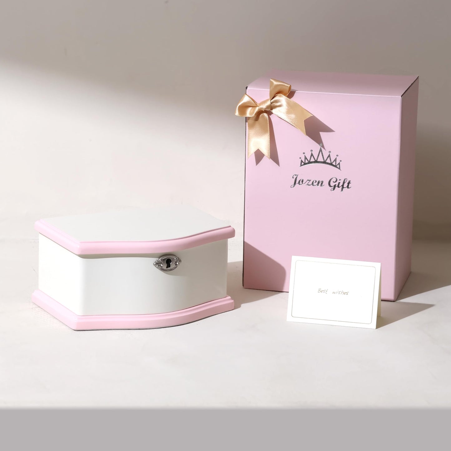 Medium Pink Ballerina Musical Jewelry Box with Mirror and Lock for Girls,Pink Kid's Jewelry Storage Music Chest,Gifts for Christmas,New Year and All Hoidays