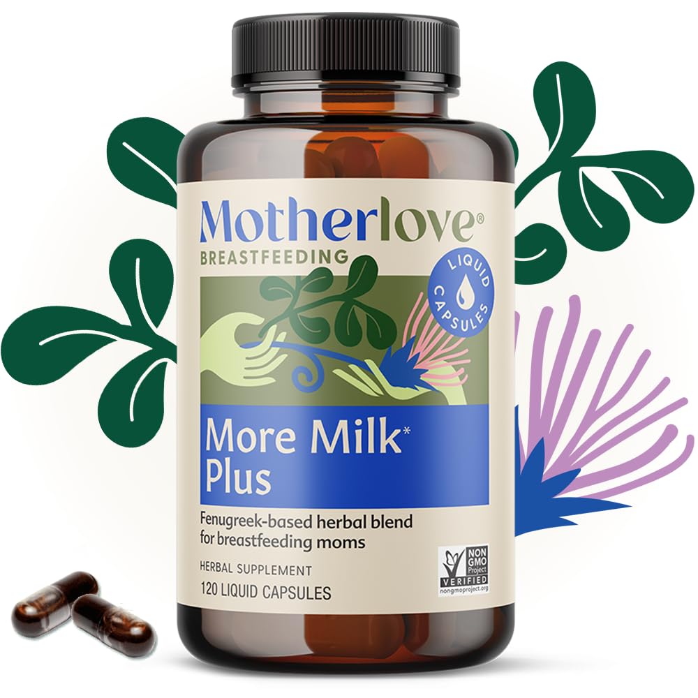 Motherlove More Milk Plus (60 Liquid caps 2 Pack) Fenugreek-Based Lactation Supplement to Support Breast Milk Supply—Non-GMO, Organic Herbs, Vegan, Kosher