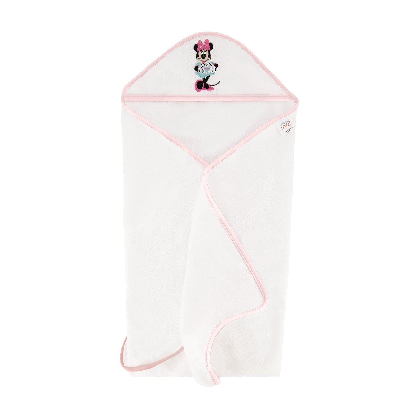 Disney Cudlie Baby Girl Minnie Mouse 2 Pack Rolled/Carded Hooded Towels in Happy Dots Print
