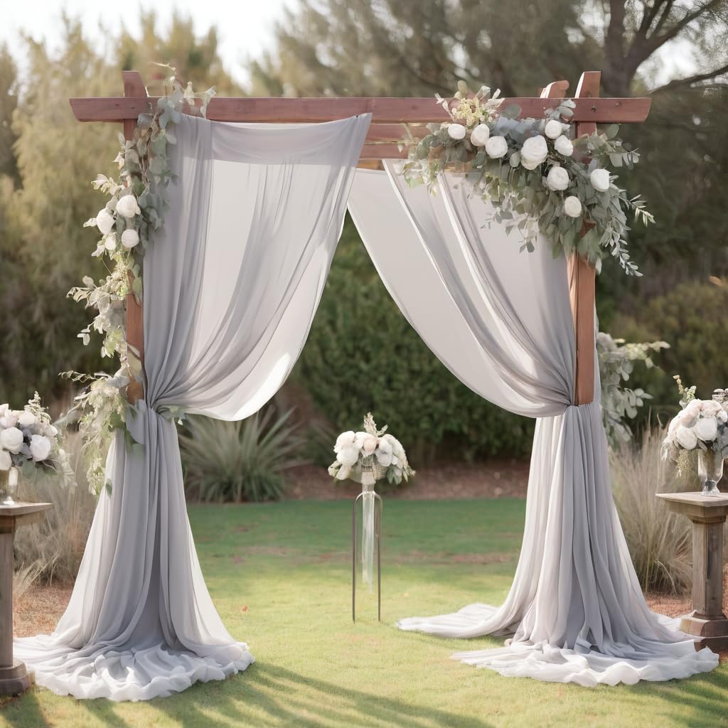Barcelonetta | Chiffon Fabric | Decoration, Drapery Fabric | Wedding, Gender Reveal, Baby Shower, Birthday | for Arbor, Arch, Canopy, Table and Chair Decoration (Dusty Rose, 10 Yards)