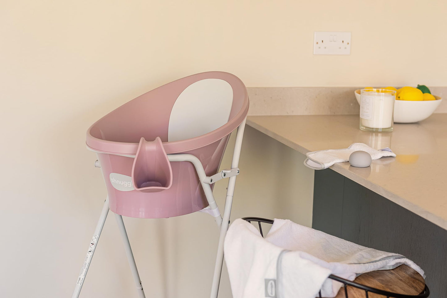 Newborn Baby Bath | Built in Support Bump and Soft Backrest | Suitable from Newborn | Bath Seat Support Includes Plug | Blossom Pink