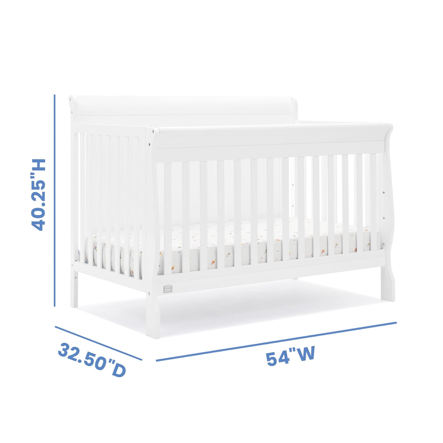 Delta Children Simmons Kids Carter 6-in-1 Convertible Crib - Greenguard Gold Certified, Black Ebony