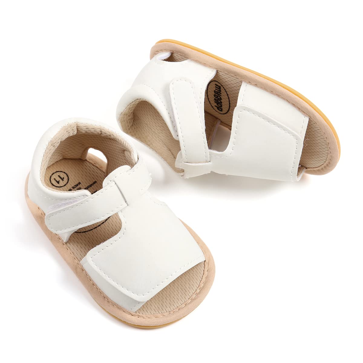 GAISUMMI Baby Girls Sandals Summer Bowknot Infant Crib Shoes Toddler Pu Leather Soft Rubber Sole First Walkers