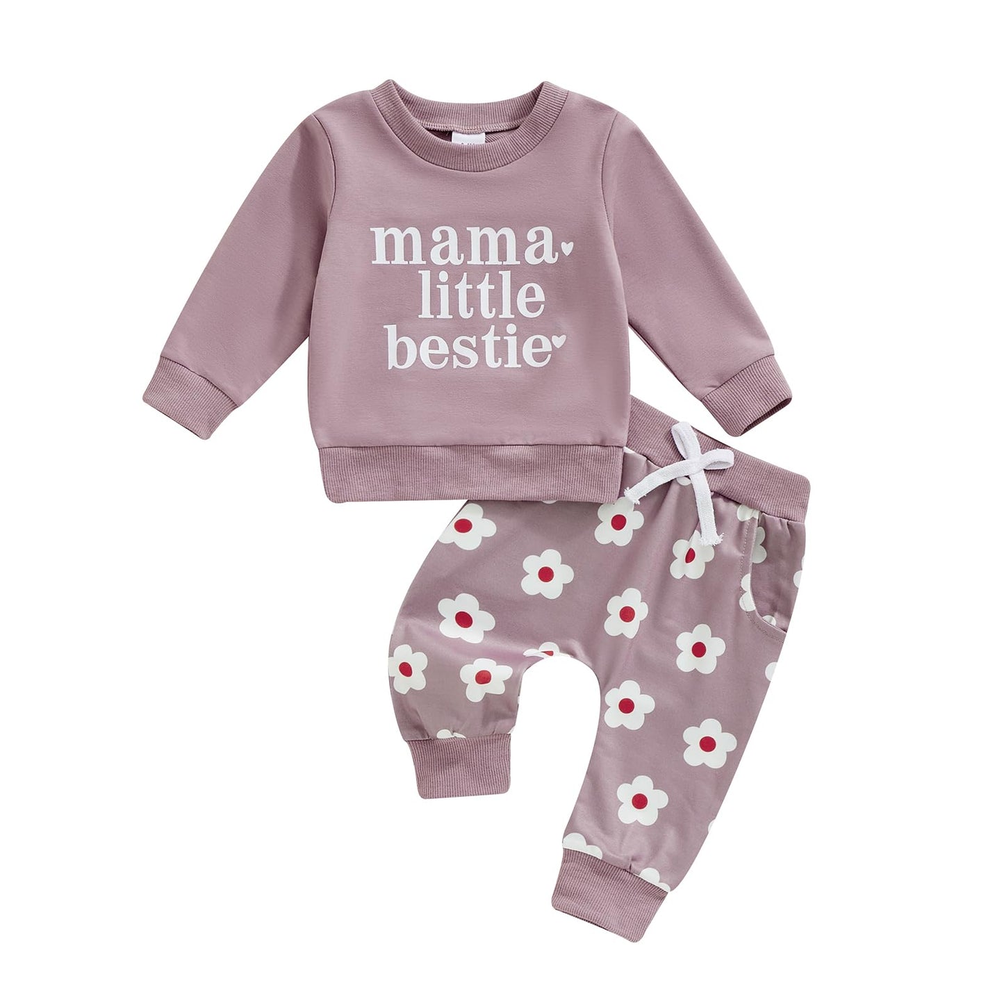 Kaipiclos Toddler Baby Girl Fall Winter Outfit Mamas Girl Long Sleeve Pullover Sweatshirts Jumper Pants Clothes Set