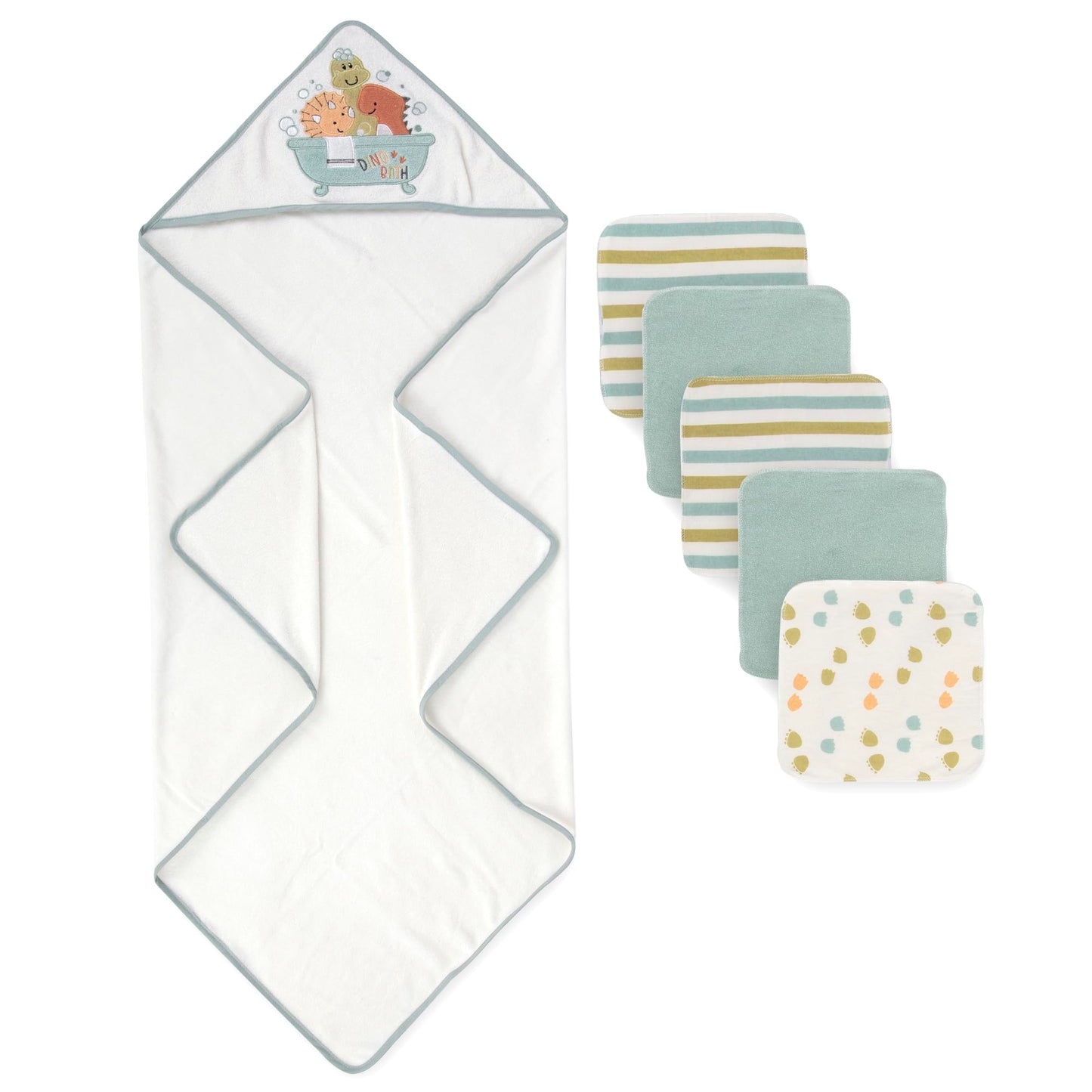 Baby Hooded Towel and Washcloth Set for Infants, Boys and Girls 6-12 Months (Mommy's Mermaid)
