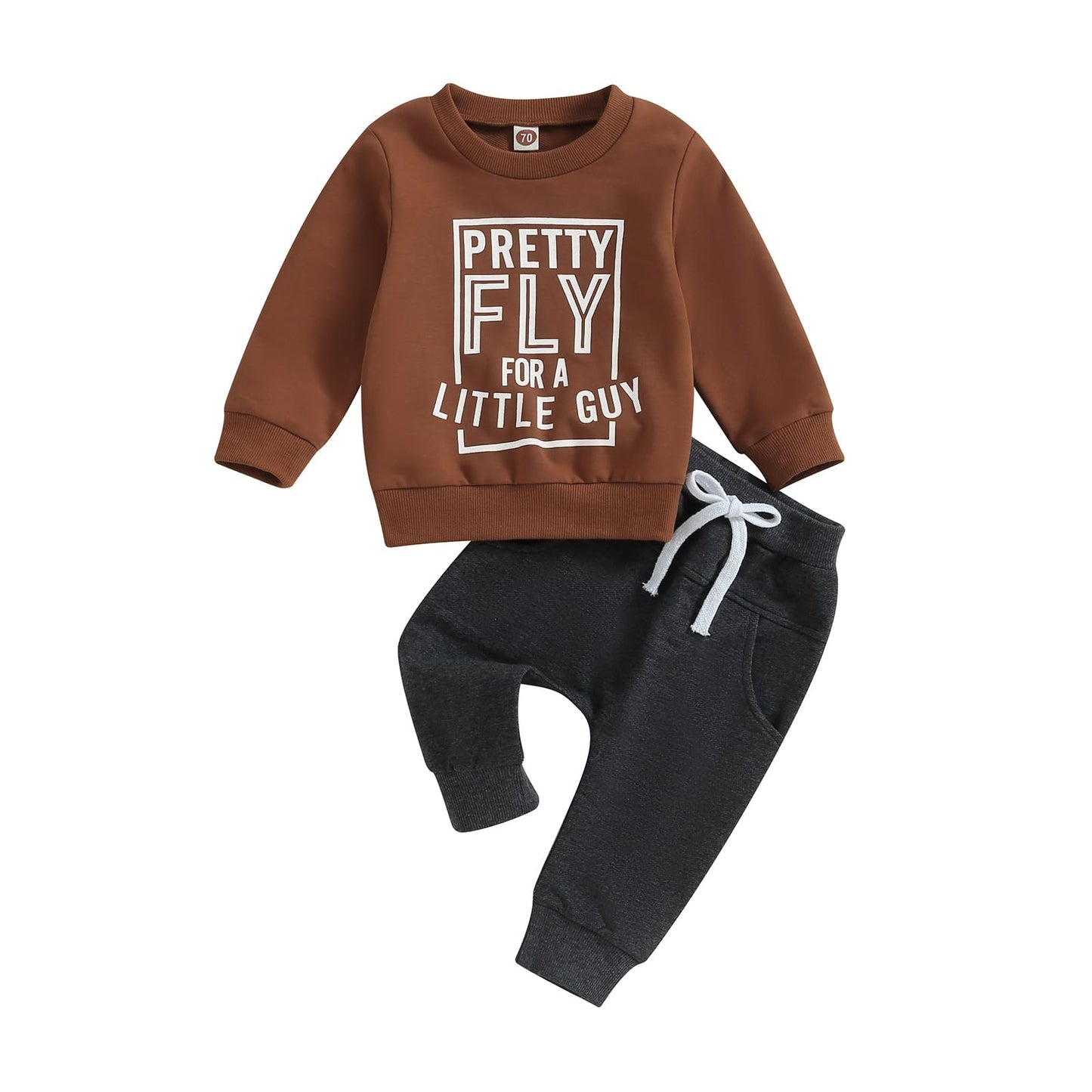 Toddler Boy Clothes Pretty Fly for A Little Guy Outfit Long Sleeve Sweatshirt Top Jogger Pants Cute 2Pcs Set 0-3T
