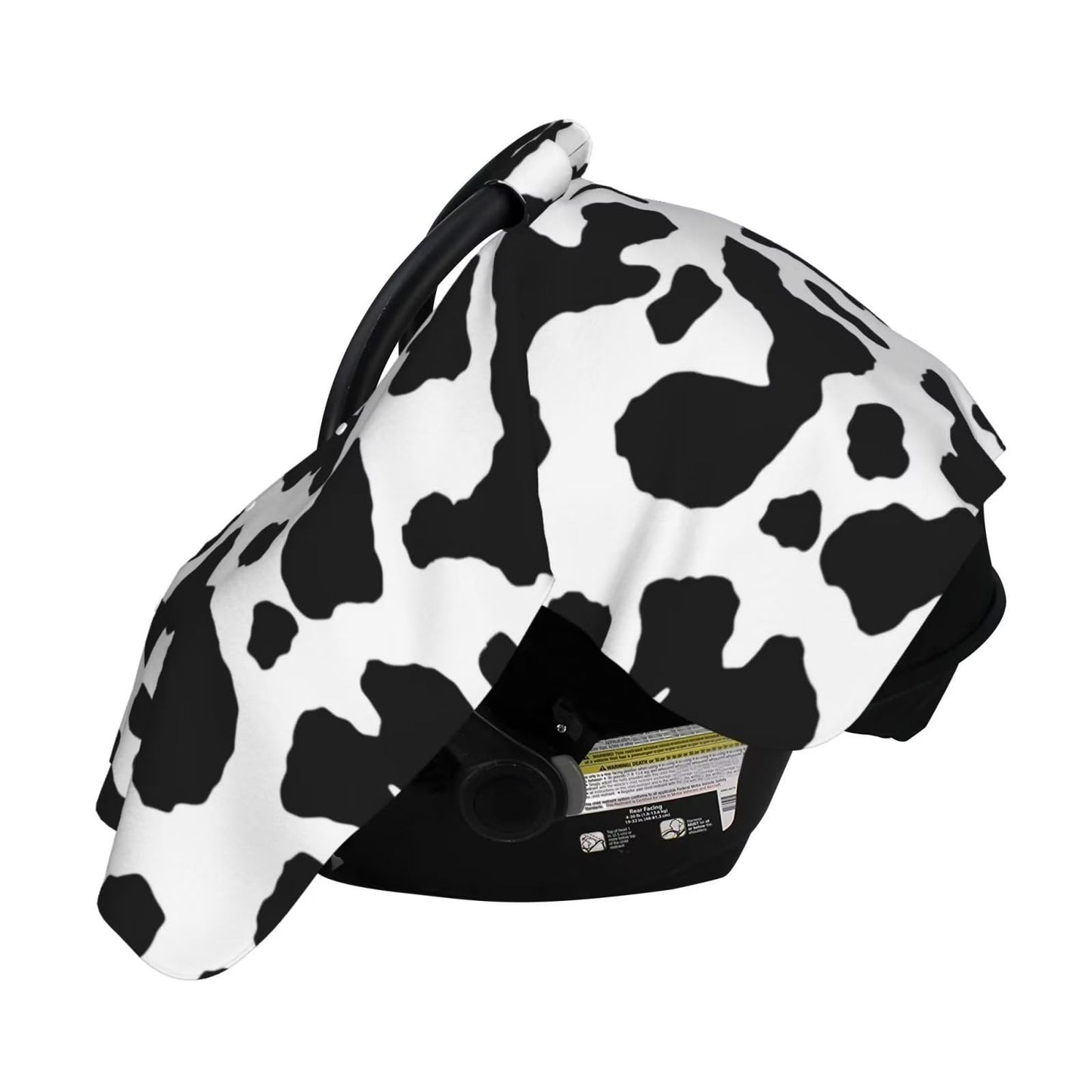 9CH Car Seat Covers for Babies, Peekaboo Opening Minky Car Seat Cover for Baby Mom Nursing Breastfeeding Covers, Winter Minky Baby Carrier Cover for Girls Boys (Black Star)