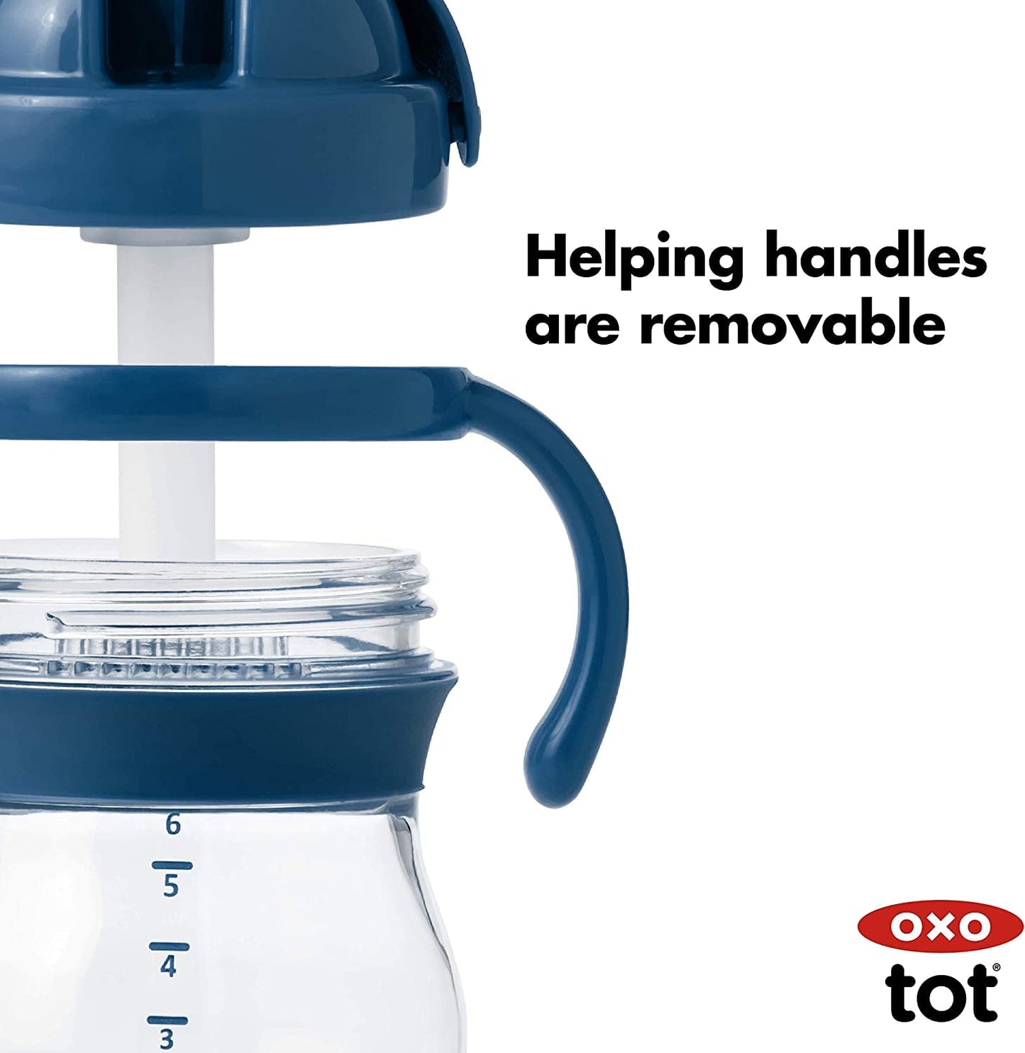 OXO Tot Transitions Straw Cup with Handles 6 oz. - Opal and Blossom - 2 Pack