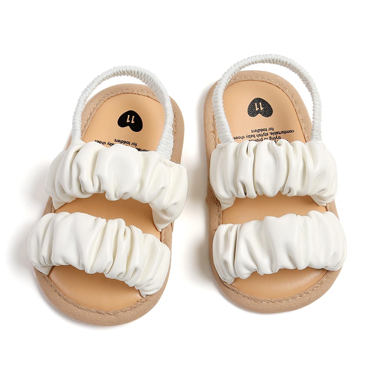 CoKate Baby Girls Sandals Ruffle Bowknot Premium Soft Sole Anti-Slip Open Toe Breathable Summer Outdoor First Walker Shoes Baby Sandals 0-3 months girls