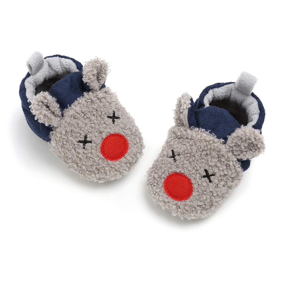 Baby Boys Girls Soft Plush Slippers Cartoon Toddler Infant Warm Winter House Shoes