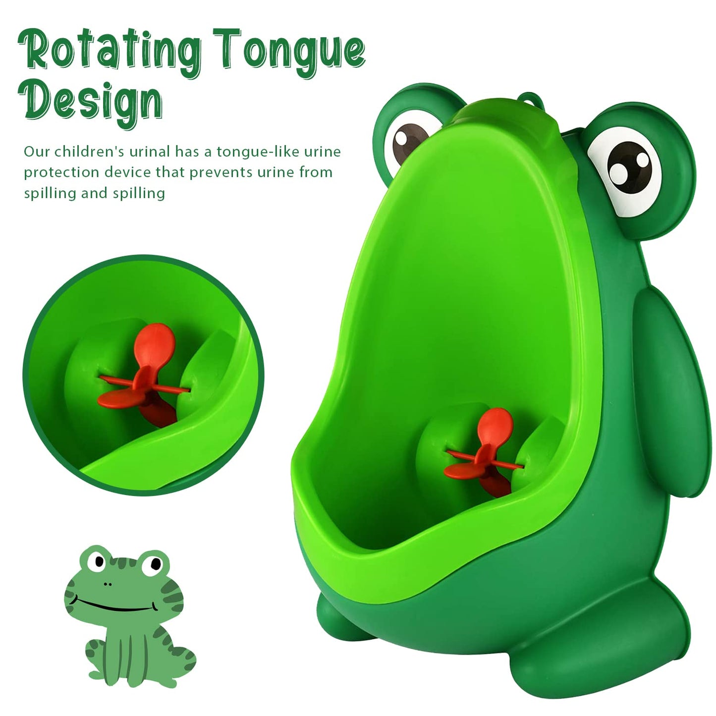 Cute Frog Potty Training Urinal for Boys with Funny Aiming Target - Coffee
