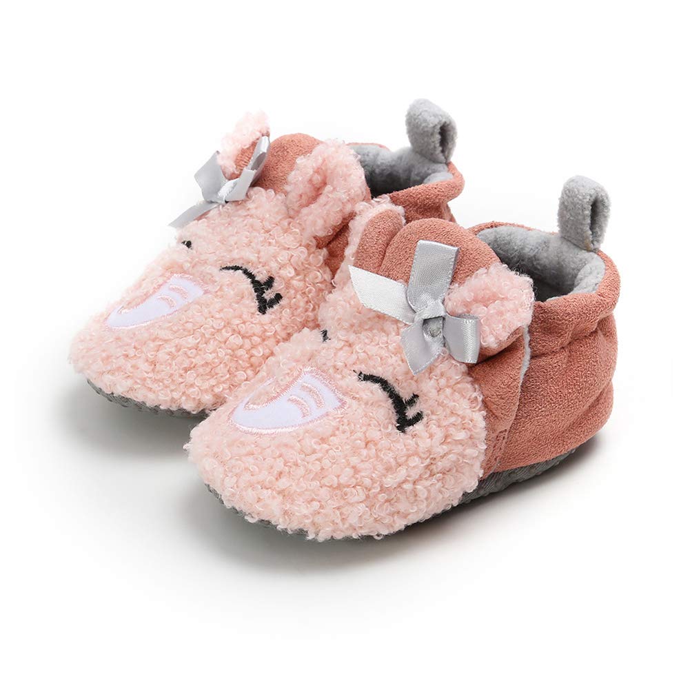 Baby Boys Girls Soft Plush Slippers Cartoon Toddler Infant Warm Winter House Shoes