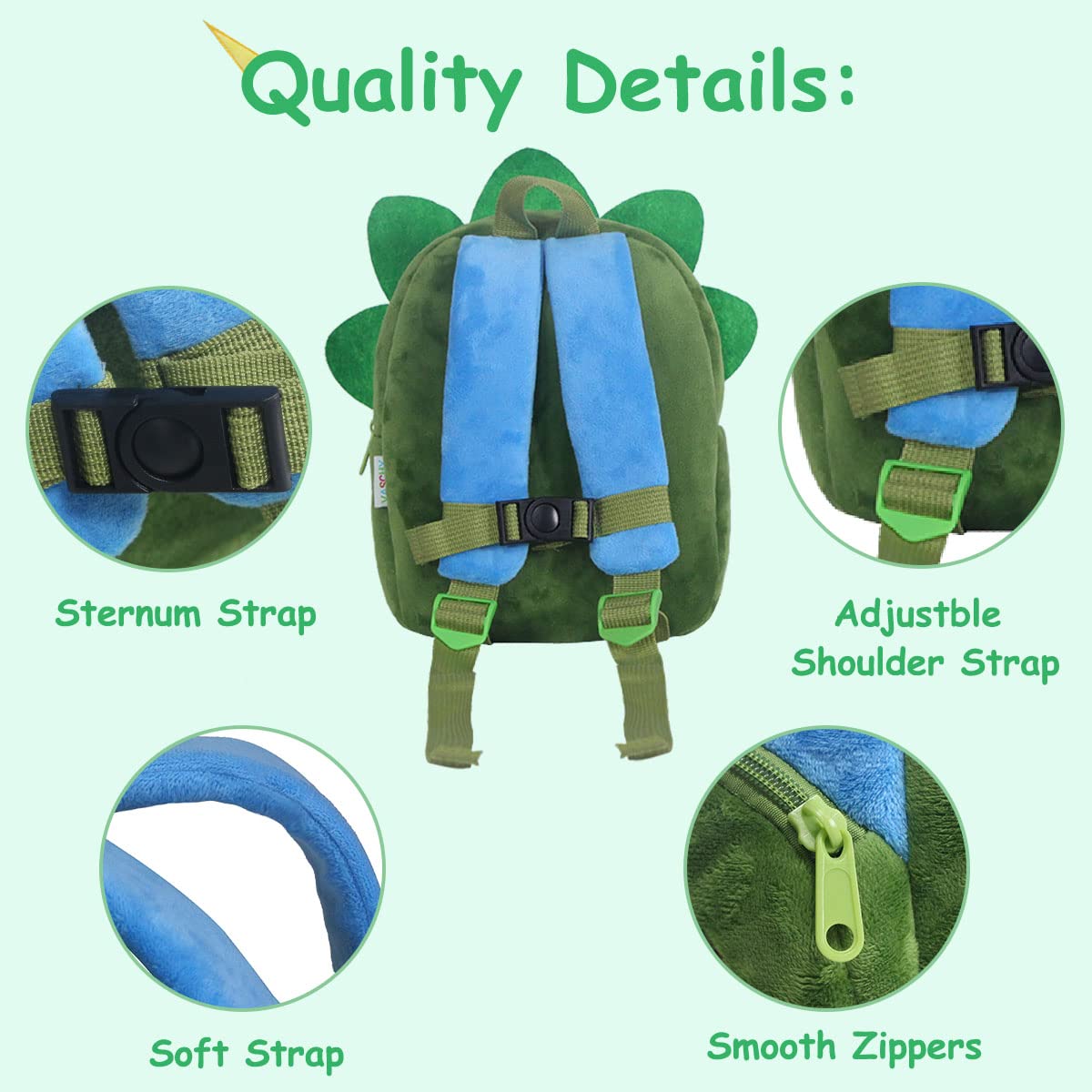 VASCHY Toddler Backpack, Baby Boys and Girls Cute Plush Animal Small Daycare Backpack for Baby Little Kids Yellow Cat