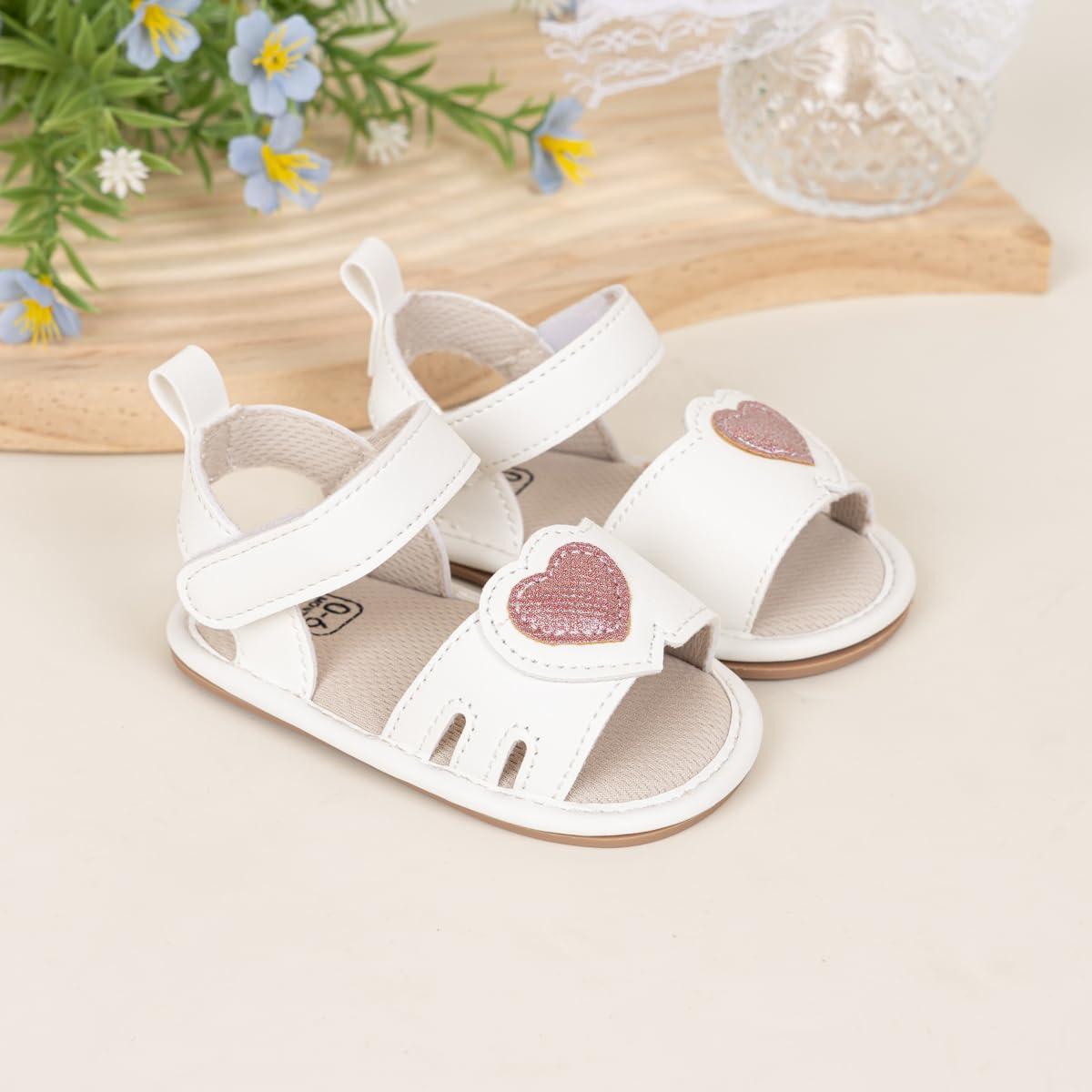Oamico Baby Girl Sandals Infant Soft Anti-Slip Rubber Sole Casual Beach Sandals Newborn Bowknot Outdoor First Walker Summer Shoes for Baby Girls Flat Sandal