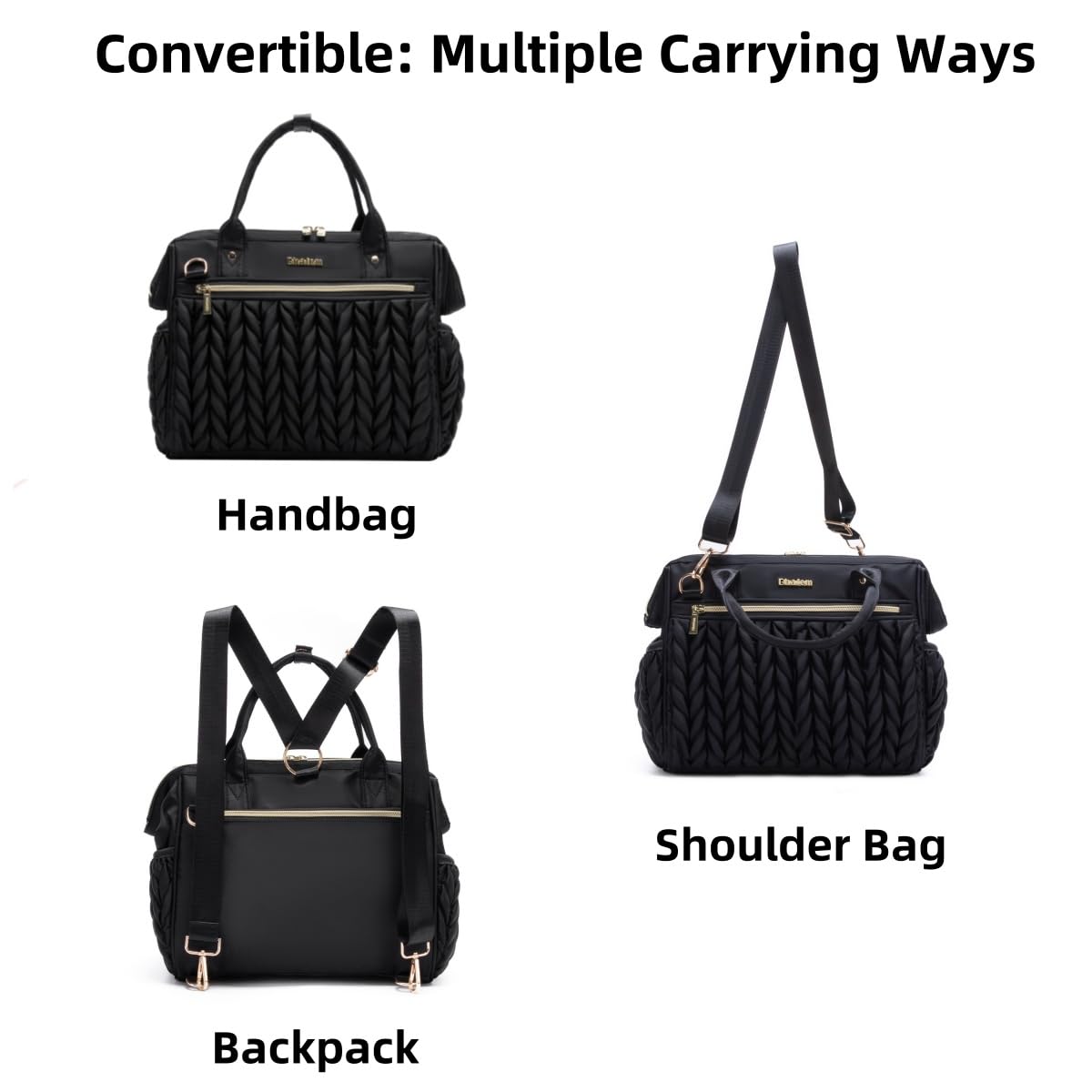 Small Diaper Bag Tote Crossbody, Medium Baby Bag Convertible Backpack for Women Diaper Purse