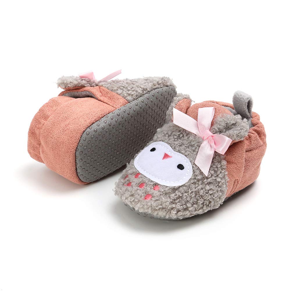 Baby Boys Girls Soft Plush Slippers Cartoon Toddler Infant Warm Winter House Shoes