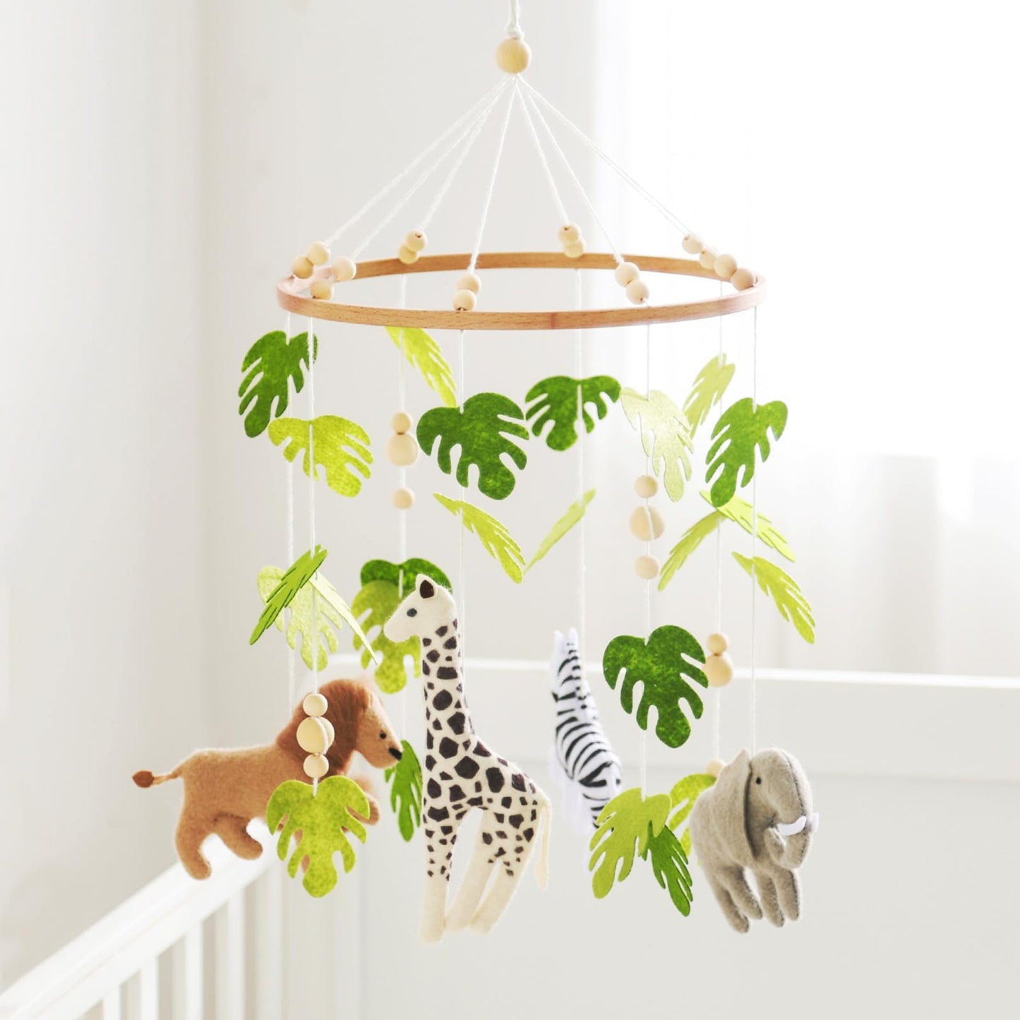 Baby Crib Mobile for Boys Girls| Boho Nursery Mobile| Gender Neutral Hand-Crocheted Mobile| Ceiling Mobile - Stars, Clouds, Moon