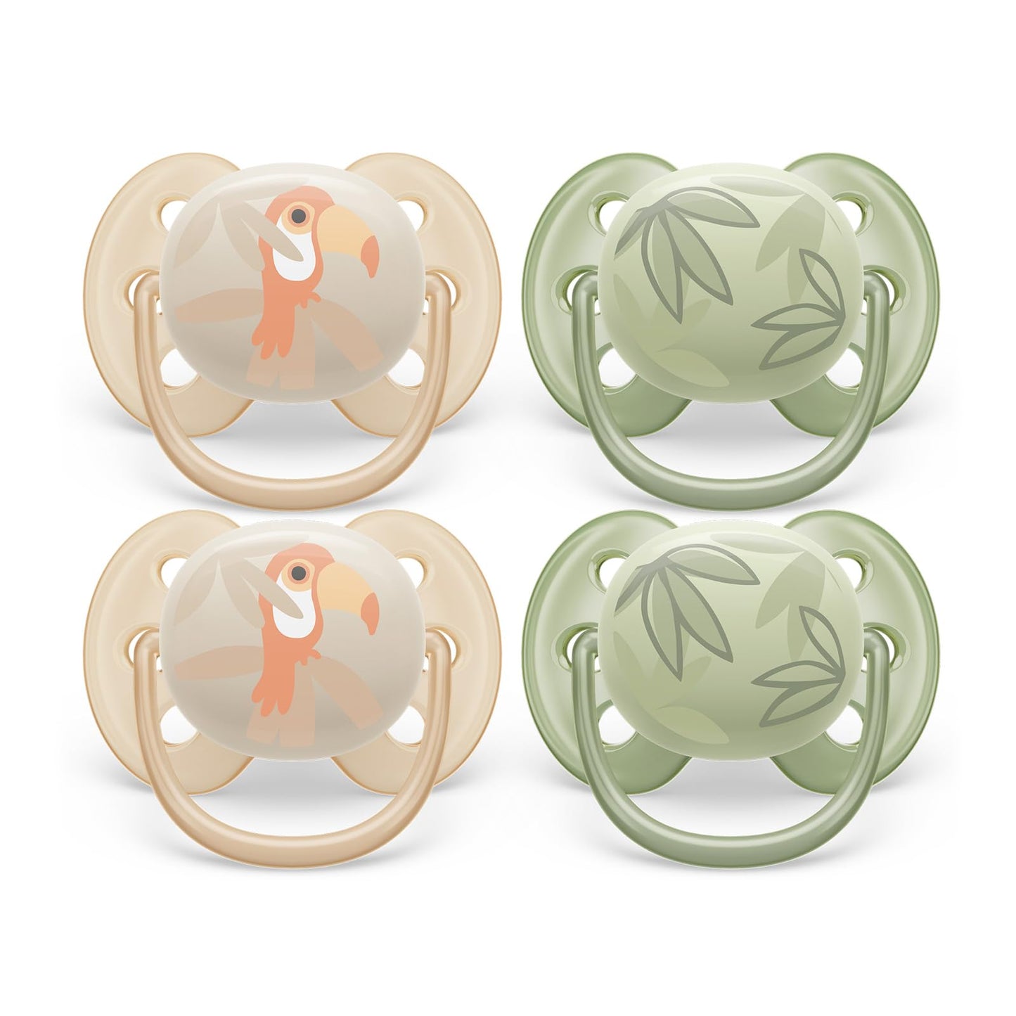 Philips Avent Ultra Soft Pacifier - 4 x Soft and Flexible Baby Pacifiers for Babies Aged 0-6 Months, BPA Free with Sterilizer Carry Case, SCF091/25