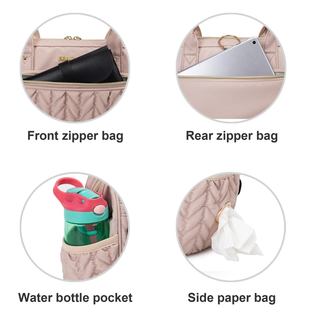 Small Diaper Bag Tote Crossbody, Medium Baby Bag Convertible Backpack for Women Diaper Purse