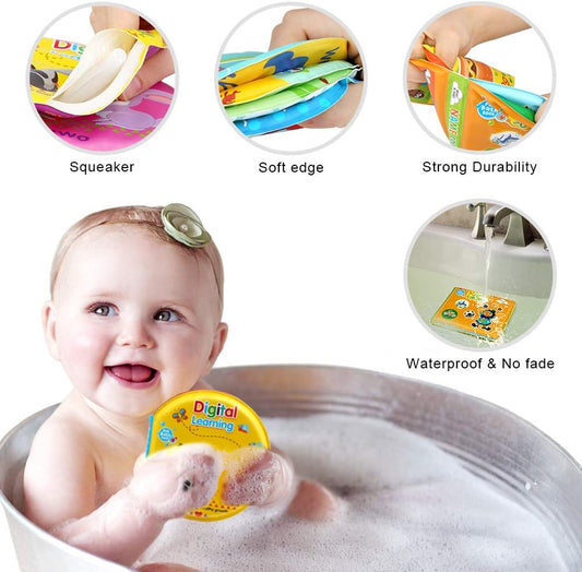 Baby Bath Toys, Nontoxic Bath Books for Babies Bath Time, Bathtub Toys for Toddlers 6 to 12 18 Months, Soft Educational Bath Toys for 1-3 Year Old Girls Boys(Pack of 3)