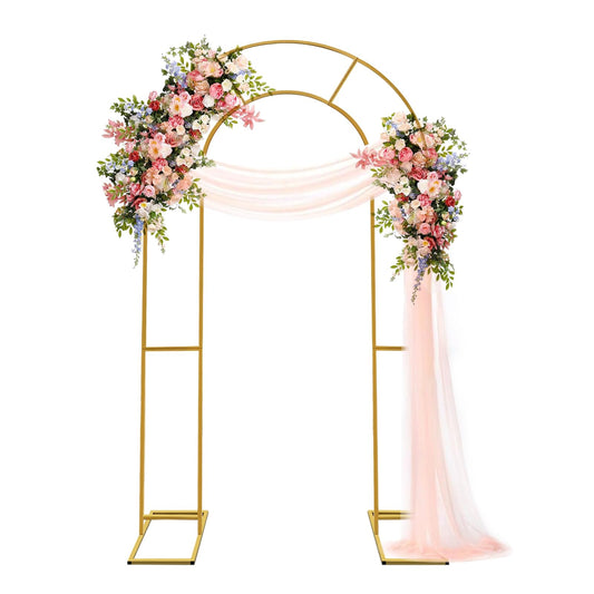 Double Arch Backdrop Stand Metal Open Arch Backdrop Frame U Shaped Wedding Arches for Ceremony Baby Shower Garden Birthday Party Decoration (Gold, 6FT×3FT)
