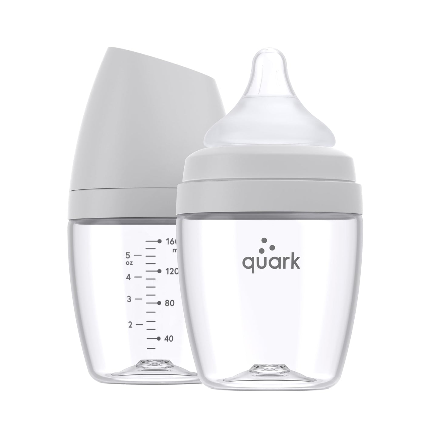 BuubiBottle Max Slow Flow Bottle for Newborn Babies by Quark - with Anti-Colic RealFeel Nipple to Simulate Breastfeeding - BPA-Free, PVC-Free, Toxin-Free - 8 Oz Bottle with Lid, 2 Pack - Orange