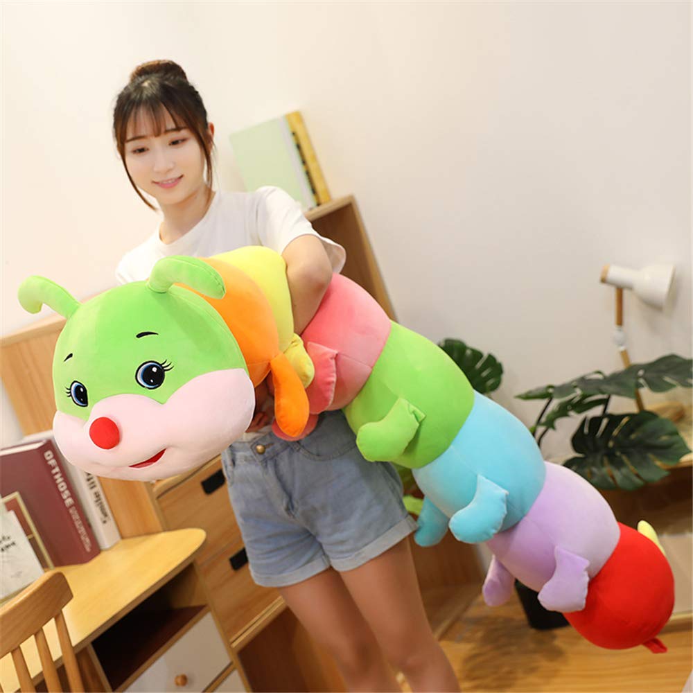 Multicolor Caterpillar Stuffed Animal Big Hugging Pillow Cute Plush Soft Pillow Doll,Giant Plush Toy,Gifts for Girl Boy Babies Birthday (59inch/150cm)
