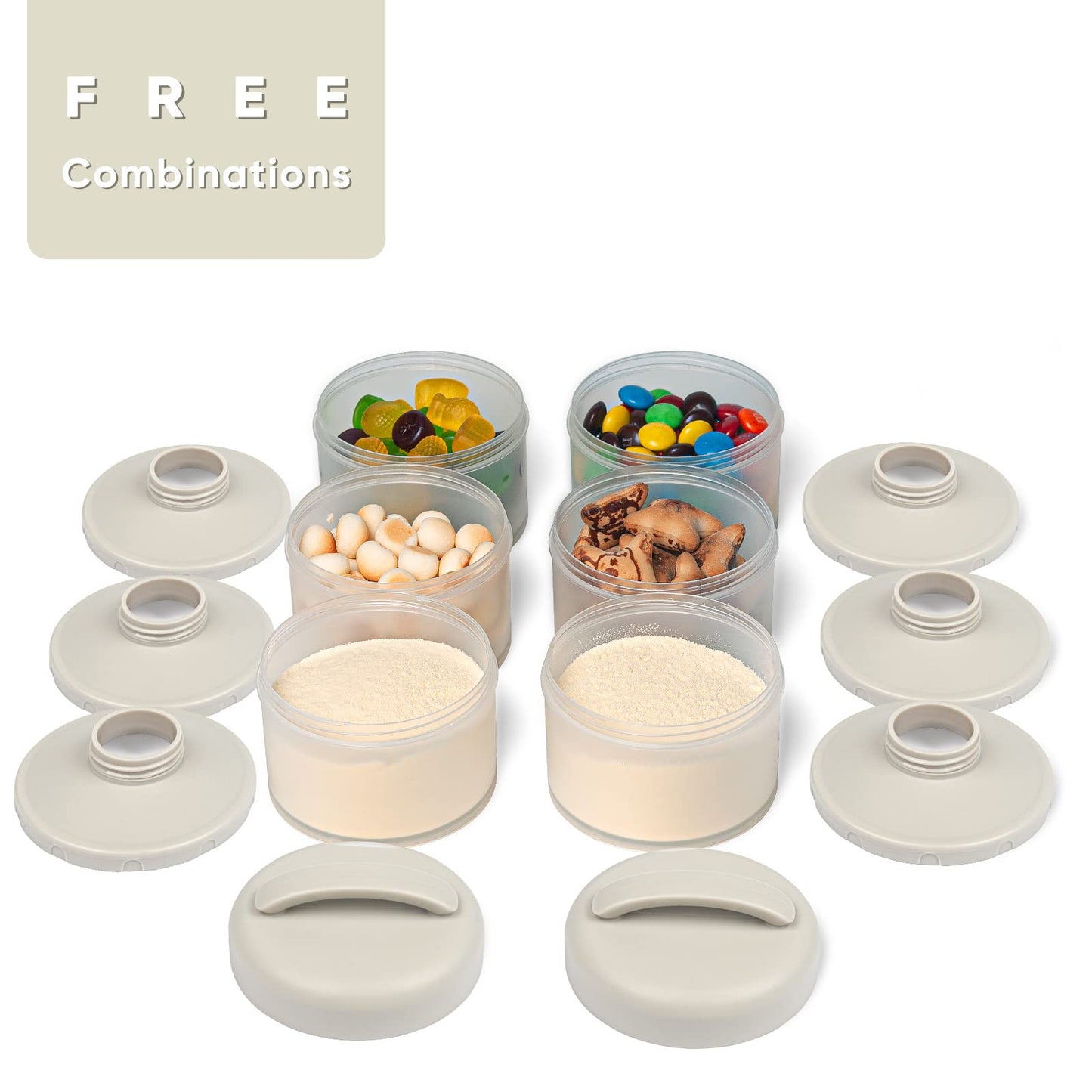 Termichy Stackable Formula Dispenser Portable Milk Powder Container, 2 Pack, Mint