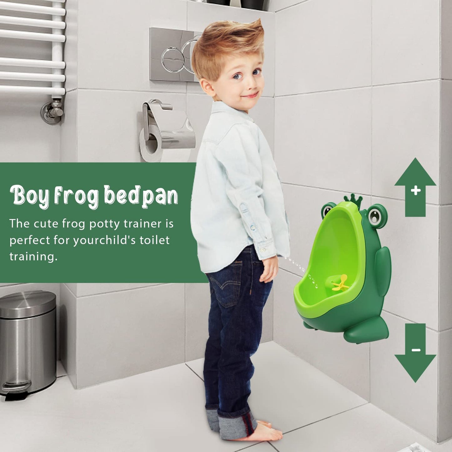 Cute Frog Potty Training Urinal for Boys with Funny Aiming Target - Coffee