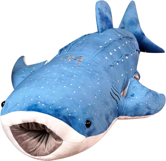 39 Inch Whale Shark Stuffed Animal – Giant Plush Shark Pillow Toy, Realistic Big Whale Shark Plushie for Kids and Ocean Lovers, Large Cuddly Gift