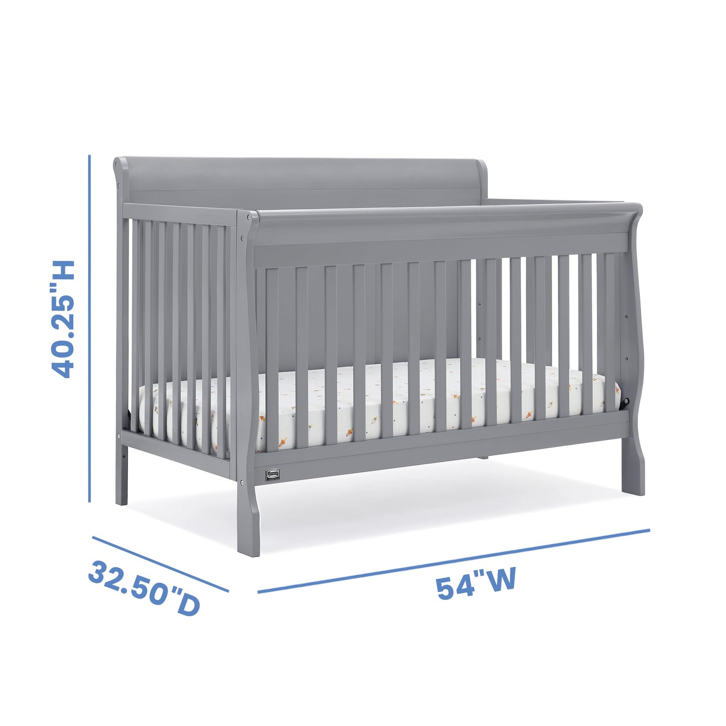 Delta Children Simmons Kids Carter 6-in-1 Convertible Crib - Greenguard Gold Certified, Black Ebony