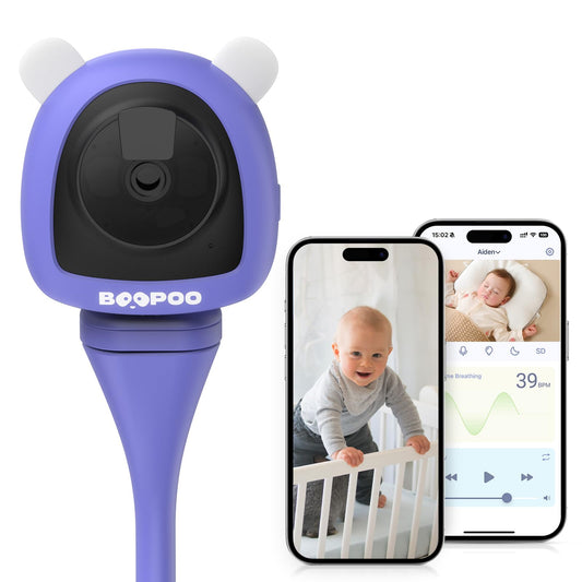 Baby Camera Monitor with Video & Audio, Smart Baby Monitor with Sleep & Breathing Motion Tracker, 2K Night Vision, AI Motion &Cry Detection WiFi Video Camera Monitor No Subscription, Upgrade Ver.