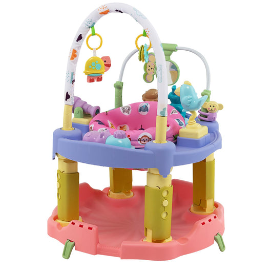 HOMGX Baby Bouncer Activity Center, 3 in 1 Baby Jumper Center & Infant Playtime Mat & Activity Table w/Baby Toys, 3 Adjustable Heights & 360° Rotatable Seat, Exersaucer for Toddlers (Green)