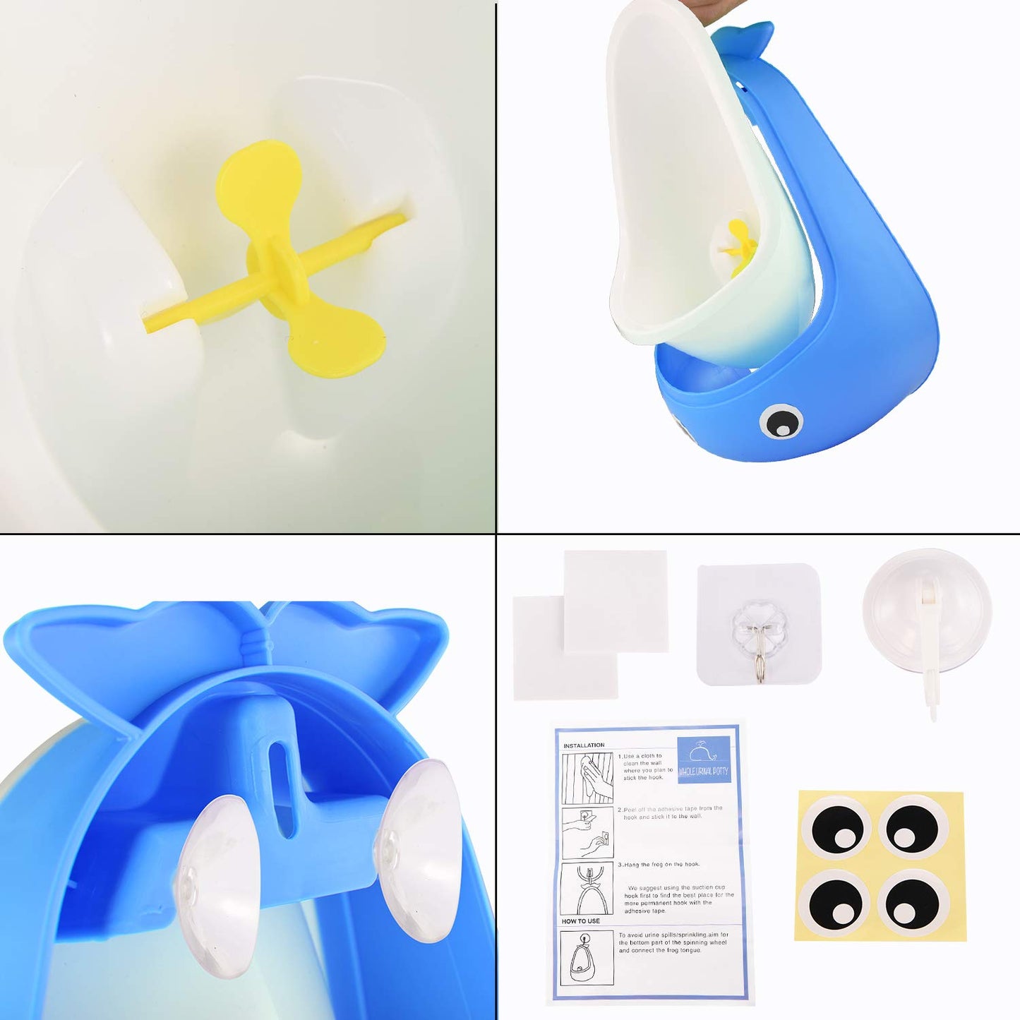 Cute Frog Potty Training Urinal for Boys with Funny Aiming Target - Coffee