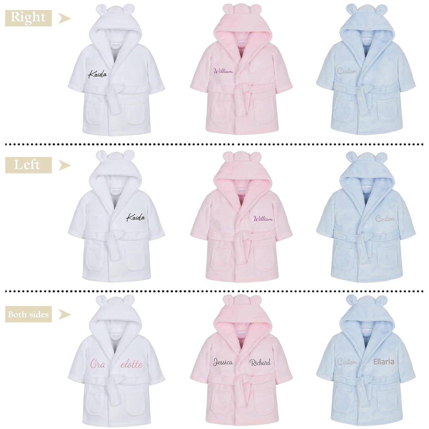 Personalized Flannel Kids Robes for Boys & Girls, BUGMKCS Customized Baby Toddler Cotton Premium Boys Robe with Embroidered Name, Cute Bear Spa Robe Girls Bathrobe, Perfect Gifts for Birthday, Christmas