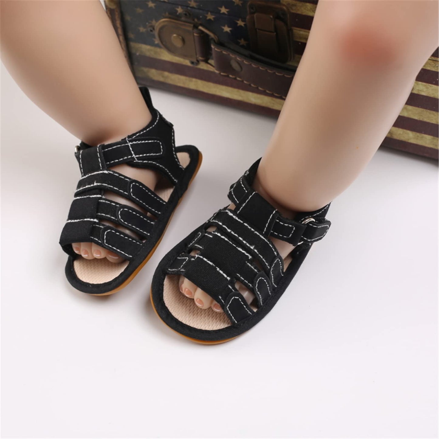 myppgg Baby Boys Girls Summer Sandals Non-Slip Soft Sole Infant Slippers Cotton Crib Shoes for Toddler First Walkers