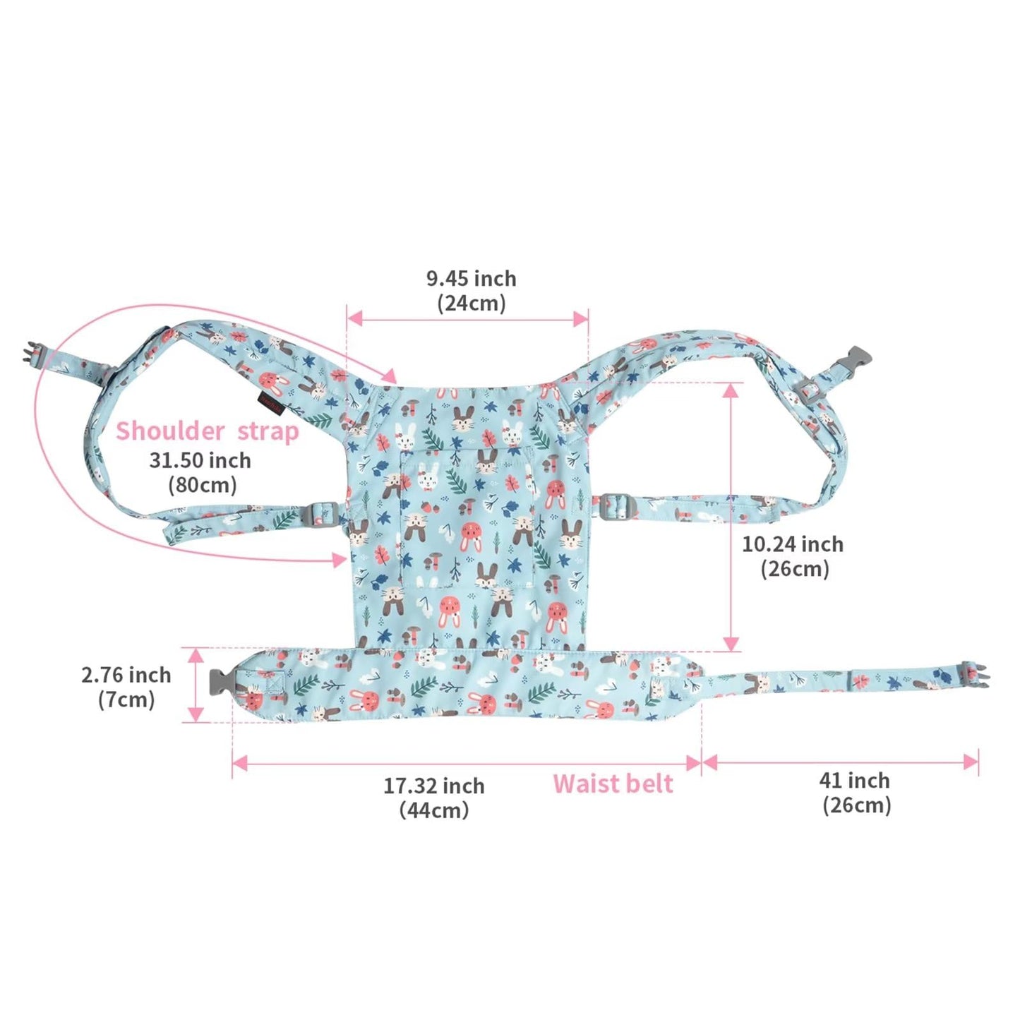 Baby doll carrier for baby girl Premiums soft straps and skin-friendly webbing stuffed animal carrier for kids and toddler facing in facing out and backpack 18 inch doll little flowers design