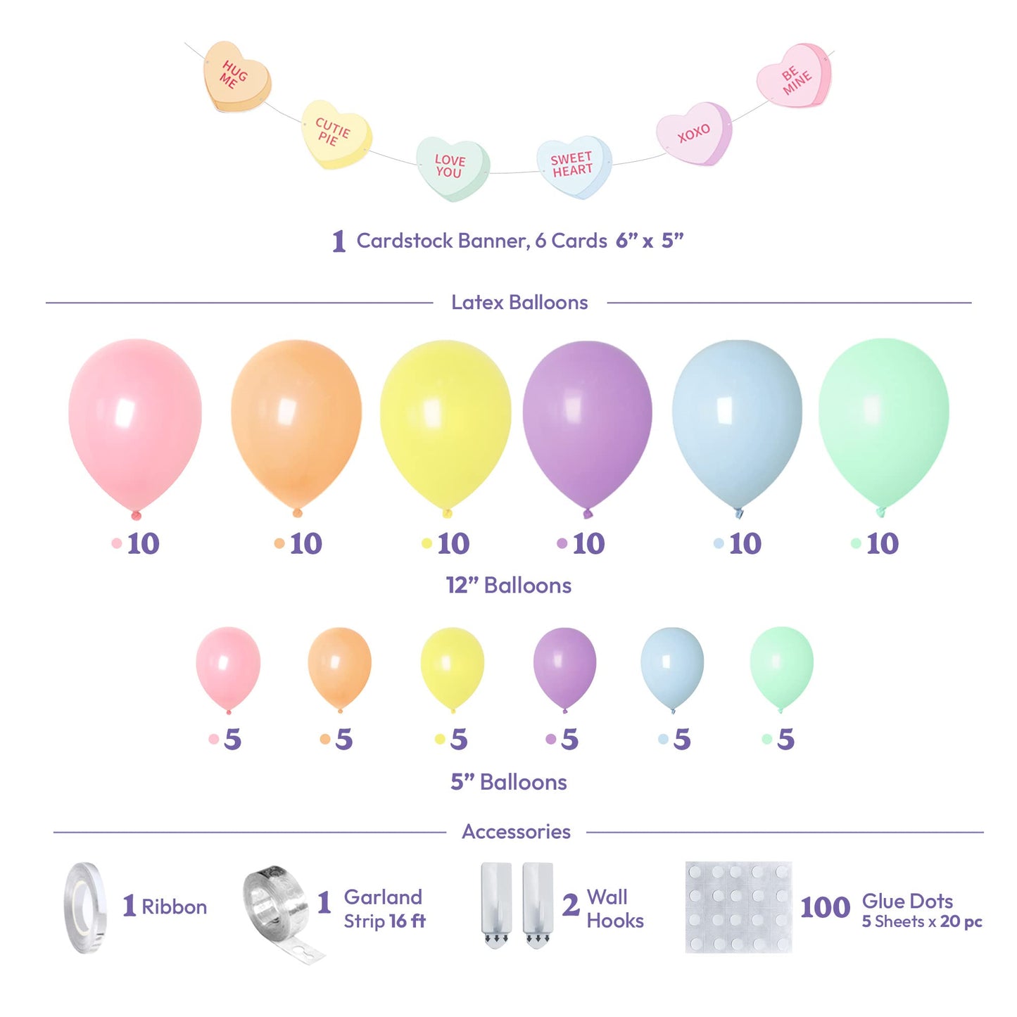 HOUSE OF PARTY 140PCS Pastel Rainbow Balloon Arch Garland Kit - Balloon Arch Kit-Birthday Balloons, Globos para Decoracion de Fiestas | Ideal for valentines day Baby Shower Party Decorations