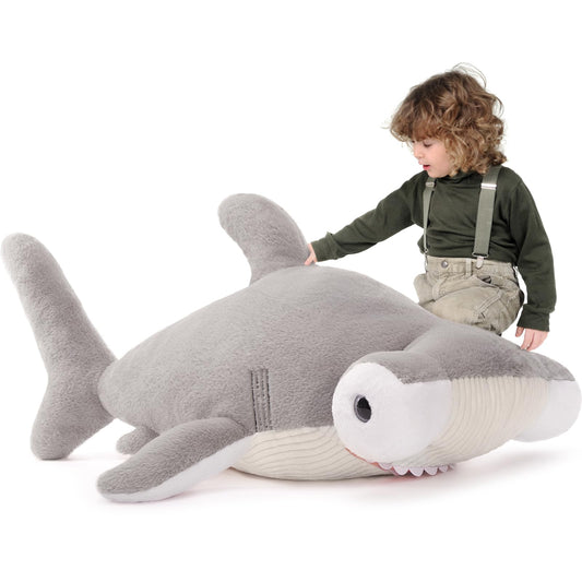 Tezituor 43.3 inch Giant Whale Stuffed Animal, Large Stuffed Whale Plush Ocean Toys, Hugging 4ft Soft Whale Plush Pillow for Girls Boys