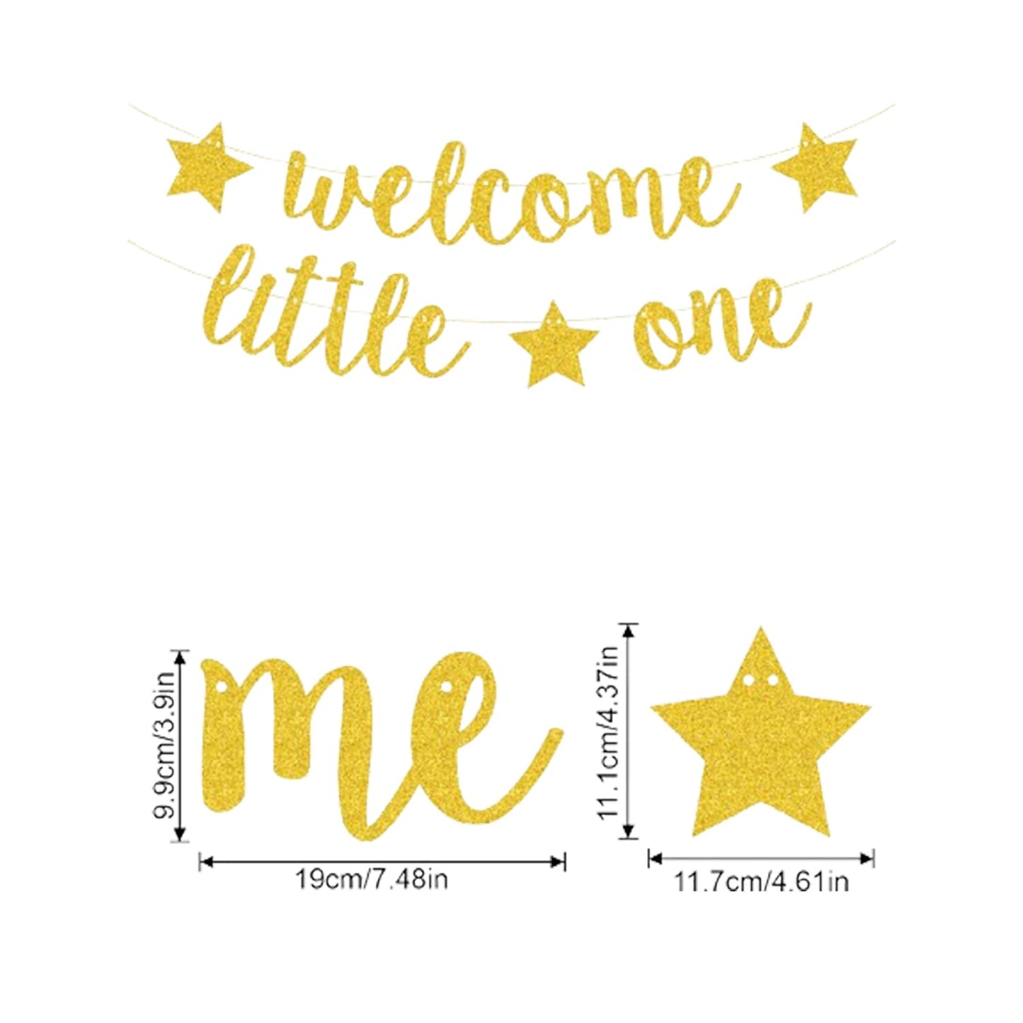Baby Shower Decorations, Birthday Banner, Welcome Little One Baby Banner for Pre-strung Welcome Sign Gender Reveal Party Neutral Decor Backdrops Supplies (Blue)