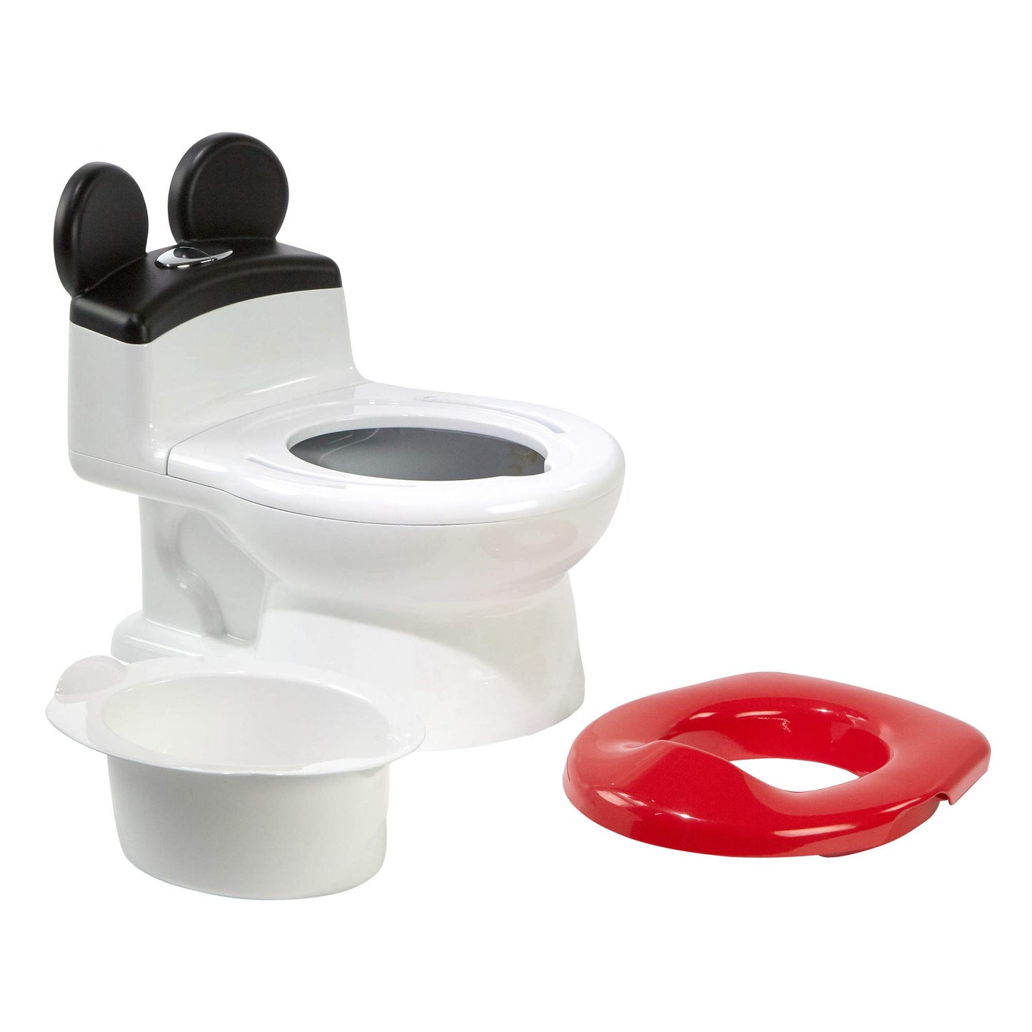 The First Years Disney Minnie Mouse Potty Training Toilet and Toddler Toilet Seat - Toilet Training Potty with Fun Flushing and Cheering Sounds,Pink