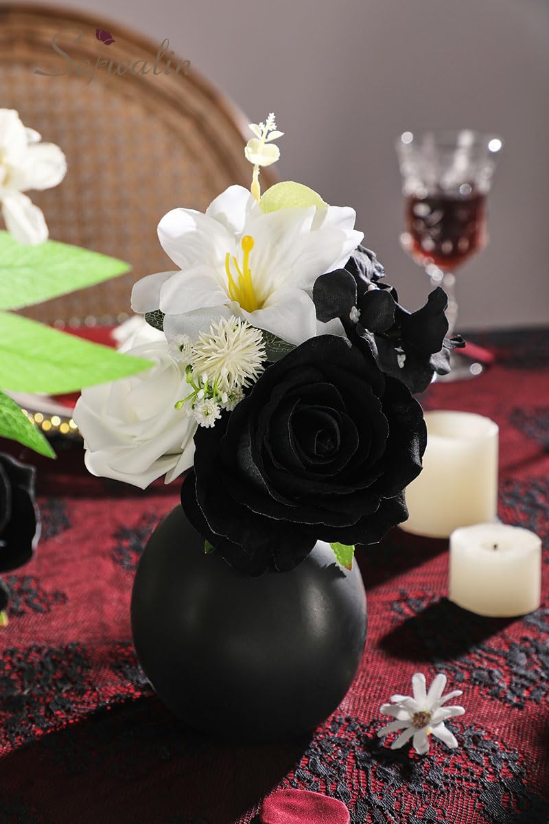 Serwalin Pink Artificial Flowers, Silk Fake Flowers for DIY Wedding Bridal Bouquets, Wedding Cake Flowers for Table Centerpieces Baby Shower Birthday Party Home Decorations