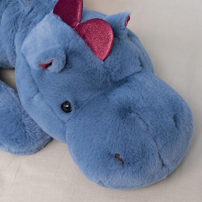 43.3Inches 7Lbs Blue Weighted Dragon Stuffed Animal, Large Blue Weighted Dragon Plush Toy for Kids and Adults(2025 Update Version)