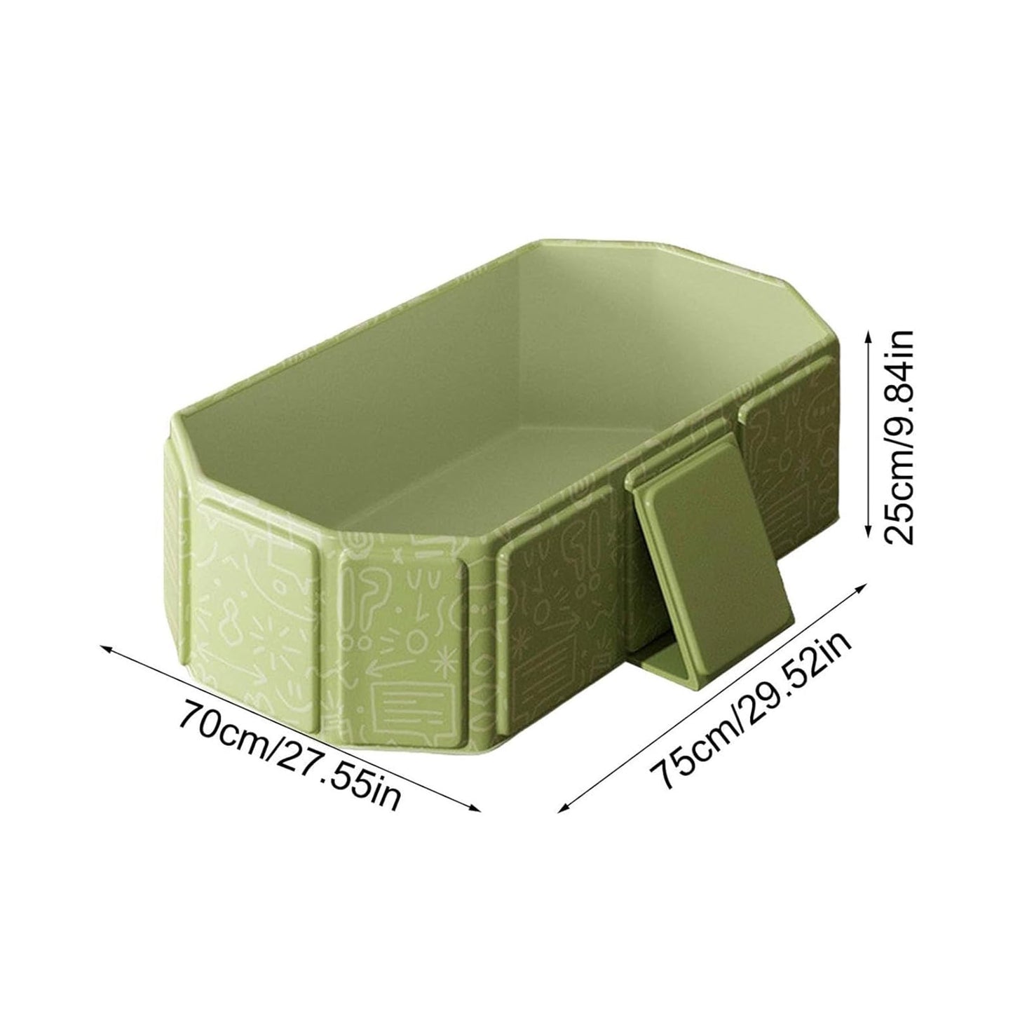 Large Bathroom Bathtub, Foldable Bathtub, Foldable Bathtubs for Home, Large Bathtubs for Portable Shower Basin, Foldable Easy to Use (Green, Includes Toy Balls and Ducklings)