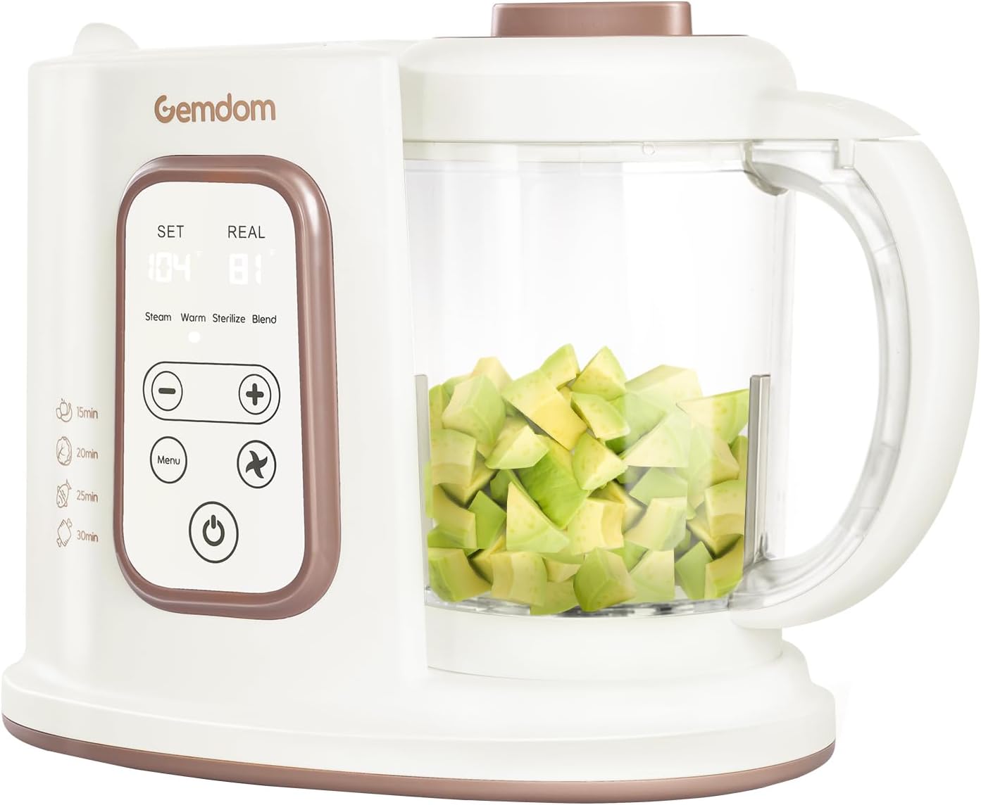Large 4.5 Cup Baby Food Maker, 4-1 Steamer and Blender Food Processor for Homemade Organic Puree Smoothie Mash, Sterilize and Warm Function, 6 Pack Reusable Food Pouches, Baby Essentials