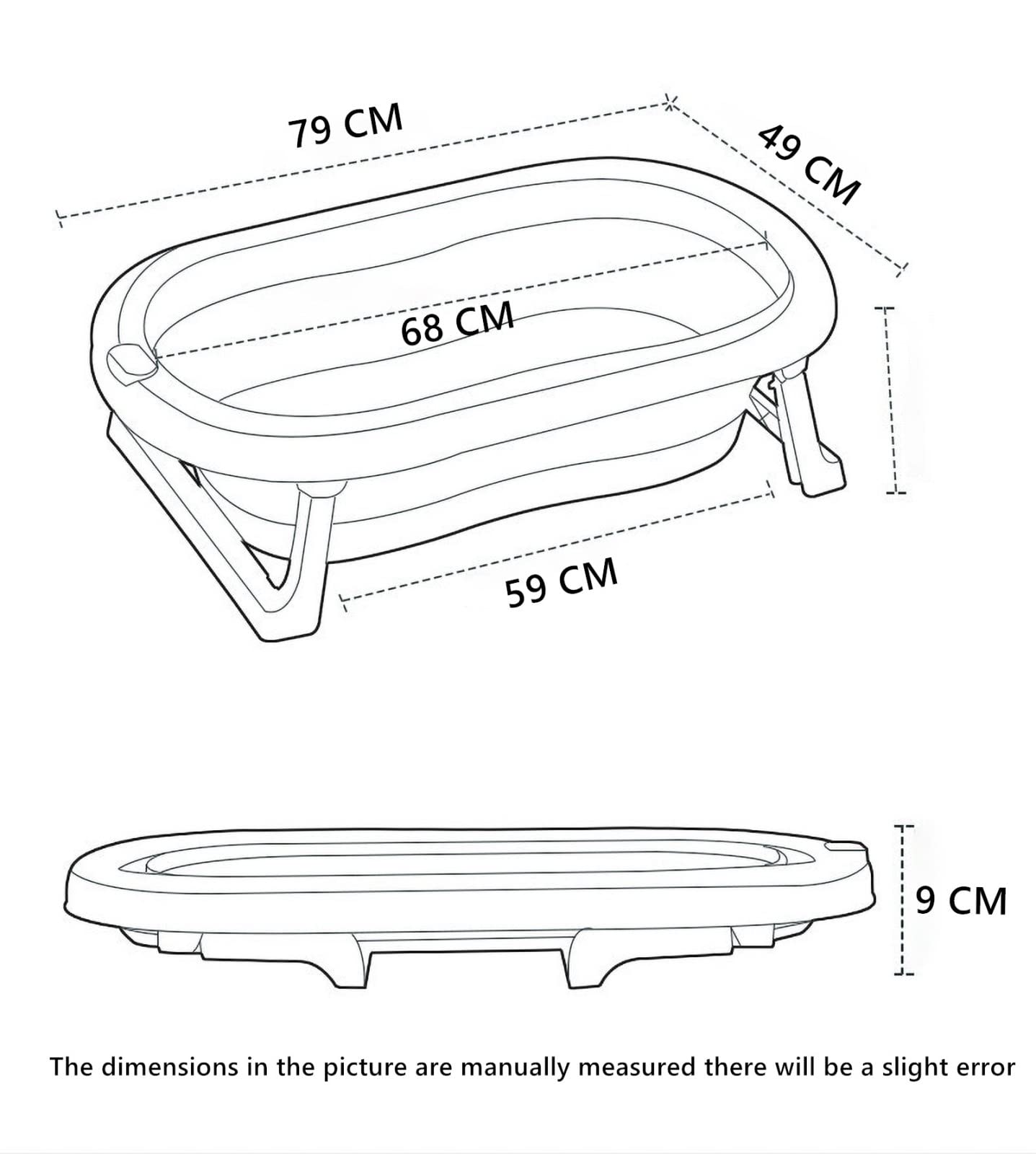 Foldable Baby Bath Tub,Newborn Baby Tub with Soft Bath Mat and Real Time Water Temperature Display(Pink Bath Tub + Bath Mat)