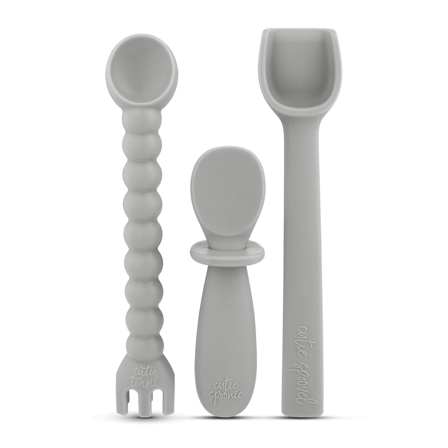 Ryan & Rose Ultimate Utensil Set of 3 Silicone Baby Spoons Silicone baby feeding set for baby led weaning, baby spoons self feeding 6 months, baby utensils, toddler utensils (Rose), Child