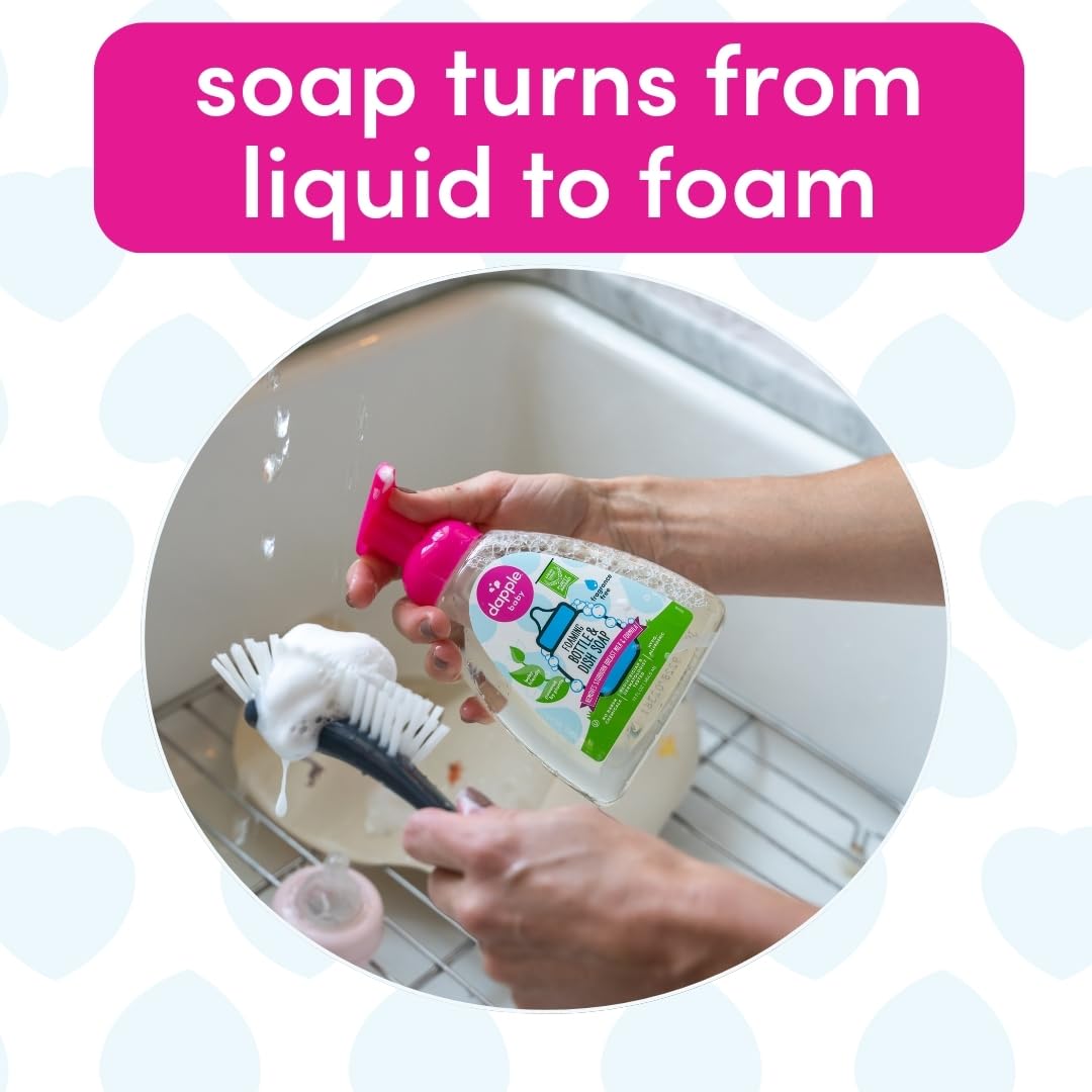Dapple Foaming Dish Soap, Hypoallergenic for Sensitive Skin, Powered by Plants, Fragrance Free 13 Fl Oz (Pack of 1)