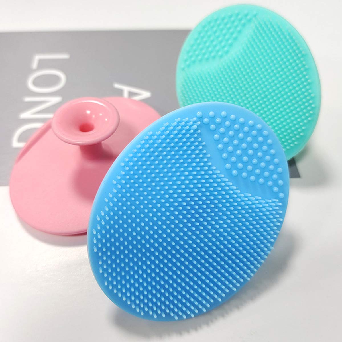 Baby Bath Brush, Baby Cradle Cap Brush, Silicone Massage Brush, Silicone Scrubbers Exfoliator Brush, Skin Scrubber Baby Essential for Dry Skin, Cradle Cap and Eczema (Small-4PCS)